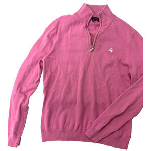 Brooks Brothers Pink Sweater Cotton Quarter Zip Girls Medium